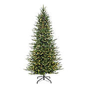 Puleo International 9-Foot Slim Balsam Fir Pre-Lit Christmas Tree with Clear Lights