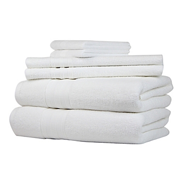 Freshee&trade; Solid 6-Piece Towel Set in White. View a larger version of this product image.