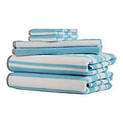 Freshee&trade;  Stripe 6-Piece Towel Set in Aqua