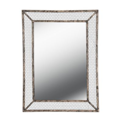 Kenroy Home Grover 40-Inch x 30-Inch Rectangle Wall Mirror in Weathered Brown