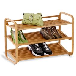 Deluxe 3-Tier Bamboo Shoe Rack
