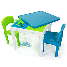 Humble Crew® 2-in-1 LEGO®-Compatible Square Activity Table and Chairs Set