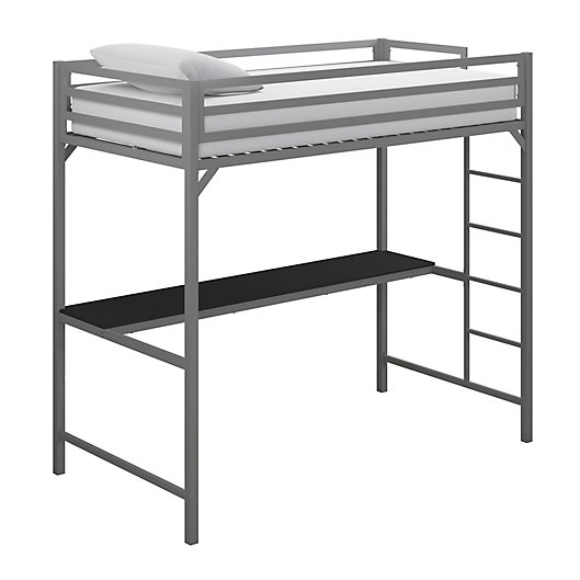 Alternate image 1 for EveryRoom Mason Twin Loft Bed with Desk in Silver