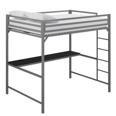 metal loft bed with desk
