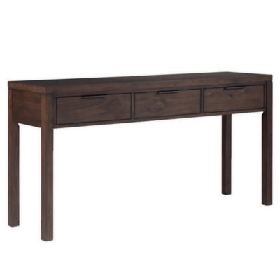3 Drawer Console Table In Walnut Brown, How Wide Should A Console Table Be
