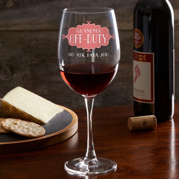 Mom Off Duty Personalized 19 25 Oz Red Wine Glass Bed Bath Beyond