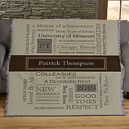 My Retirement Personalized 56-Inch x 60-Inch Woven Throw
