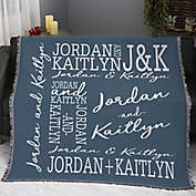Couple In Love Personalized 56-Inch x 60-Inch Woven Throw Blanket