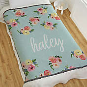 Floral Baby Personalized 56-Inch x 60-Inch Woven Throw Blanket