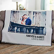 Wedding Photo Personalized 56-Inch x 60-Inch Woven Throw