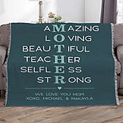 Mother Acronym Personalized 56-Inch x 60-Inch Woven Throw