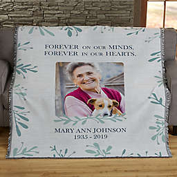 Botanical Memorial Personalized 56-Inch x 60-Inch Woven Photo Throw