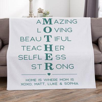 personalized mother throw blanket