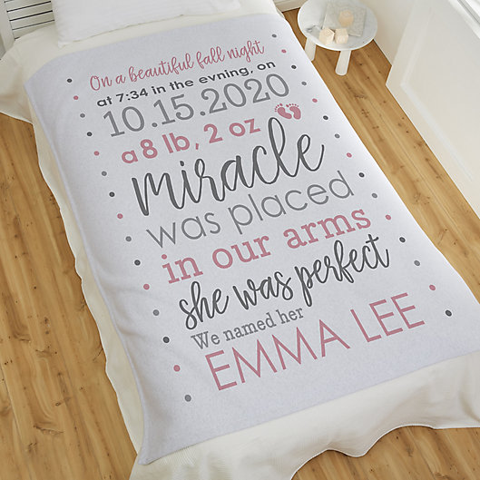Alternate image 1 for Baby Girl's Story Personalized 50-Inch x 60-Inch Sweatshirt Blanket