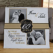 Then &amp; Now Anniversary Personalized 50-Inch x 60-Inch Sweatshirt Blanket