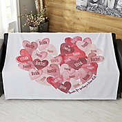 Our Hearts Combined Personalized 50-Inch x 60-Inch Sweatshirt Blanket