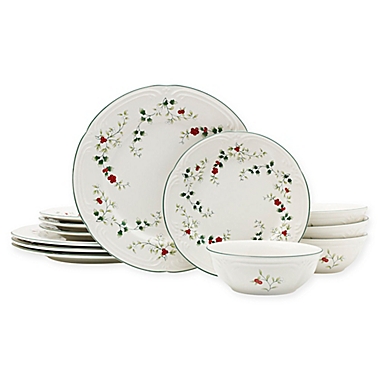Pfaltzgraff&reg; Winterberry 12-Piece Dinnerware Set. View a larger version of this product image.