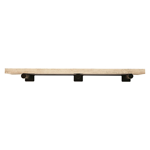 Floating Shelf With Black Brackets, Style Selections Wood Wall Mounted Shelving