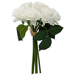 Elements 12-Inch Artificial Rose Bouquet in White