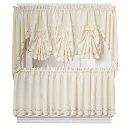 Forget-Me-Not 14-Inch Tailored Valance in Ecru/Rose