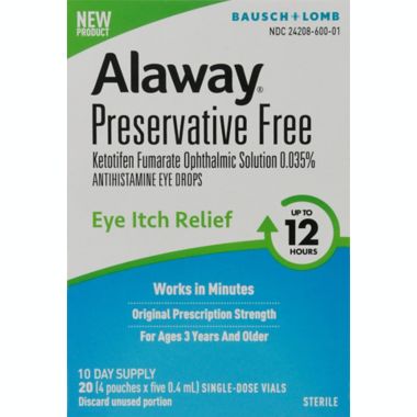 Bausch + Lomb Alaway&reg; 20-Count Preservative-Free Eye Itch Relief Vials. View a larger version of this product image.