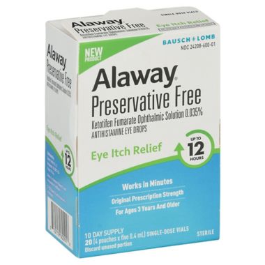 Bausch + Lomb Alaway&reg; 20-Count Preservative-Free Eye Itch Relief Vials. View a larger version of this product image.
