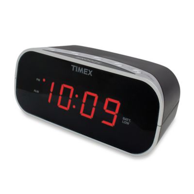 Timex&reg; Alarm Clock with 0.7-Inch Red Display in Black
