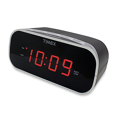 Timex&reg; Alarm Clock with 0.7-Inch Red Display in Black. View a larger version of this product image.