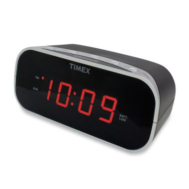 Timex® Alarm Clock with  Red Display in Black | Bed Bath & Beyond