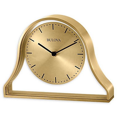 Bulova Bonita Tabletop Clock in Brass. View a larger version of this product image.
