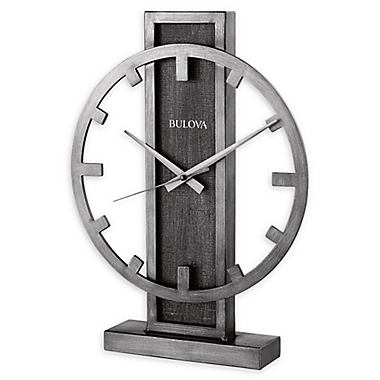 Bulova Silver Streak Tabletop Clock in Silver. View a larger version of this product image.