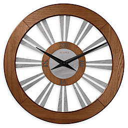 Bulova Woodall Round 24-Inch Wall Clock in Walnut