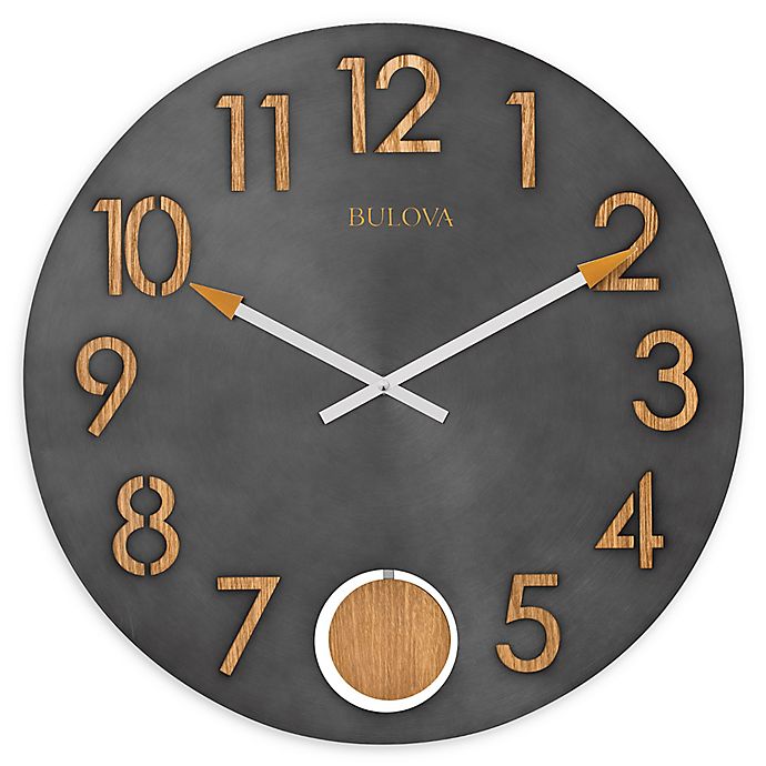 Bulova Flatiron Pendulum Round 20 Inch Wall Clock In Oak Bed Bath Beyond - Modern Oak Pendulum Wall Clock