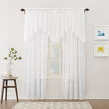No.918&trade; Alison Lace Scalloped Rod Pocket Sheer Window Curtain Panel Collection. View a larger version of this product image.