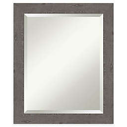 Amanti Art Rustic Plank Narrow Bathroom Vanity Mirror in Grey