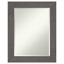 Amanti Art Rustic Plank Bathroom Vanity Mirror in Grey