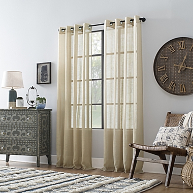 Archaeo&reg; Slub Linen 63-Inch Grommet Semi-Sheer Window Curtain Panel in Linen (Single). View a larger version of this product image.
