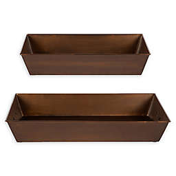Kate and Laurel Forgeham 2-Piece Tray Set in Bronze