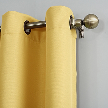 No.918&reg; Montego Textured 84-Inch Grommet Semi Sheer Curtain Panel in Yellow (Single). View a larger version of this product image.