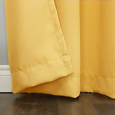 No.918&reg; Montego Textured 84-Inch Grommet Semi Sheer Curtain Panel in Yellow (Single). View a larger version of this product image.