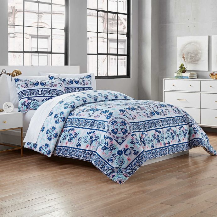 Garment Washed 3Piece Reversible Comforter Set Bed Bath and Beyond