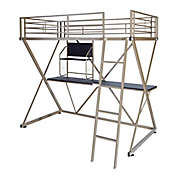 Baines Loft Twin Bunk Bed in Pewter