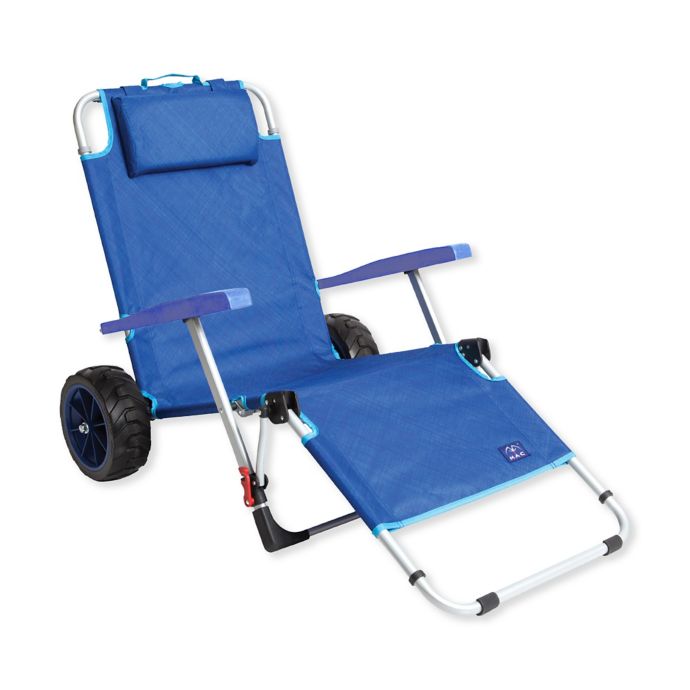 Mac Sports Beach Day Multi Purpose Lounger And Pull Cart In Blue Bed Bath Beyond