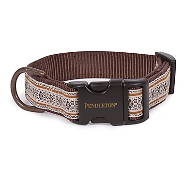 Pendleton&reg; Westerley Dog Collar in Brown. View a larger version of this product image.