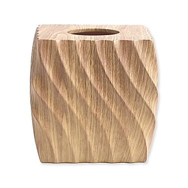 Wood Works Boutique Tissue Box Cover in Natural. View a larger version of this product image.