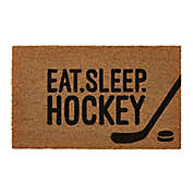 The FHE Group &quot;Eat, Sleep, Hockey&quot; 18&quot; x 30&quot; Coir Door Mat in Natural