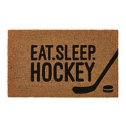 The FHE Group "Eat, Sleep, Hockey" 18" x 30" Coir Door Mat in Natural