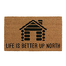 The FHE Group "Life is Better Up North" 18" x 30" Door Mat in Natural