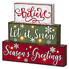 Alternate image 0 for Glitzhome LED Lighted Season&#39;s Greetings Block Word Sign