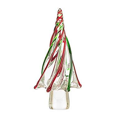 Glitzhome Large Glass Tabletop Christmas Tree in Stripe. View a larger version of this product image.